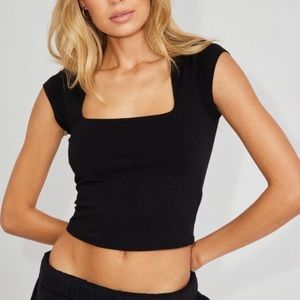 Garage Portia Square Neckline Tee, black M